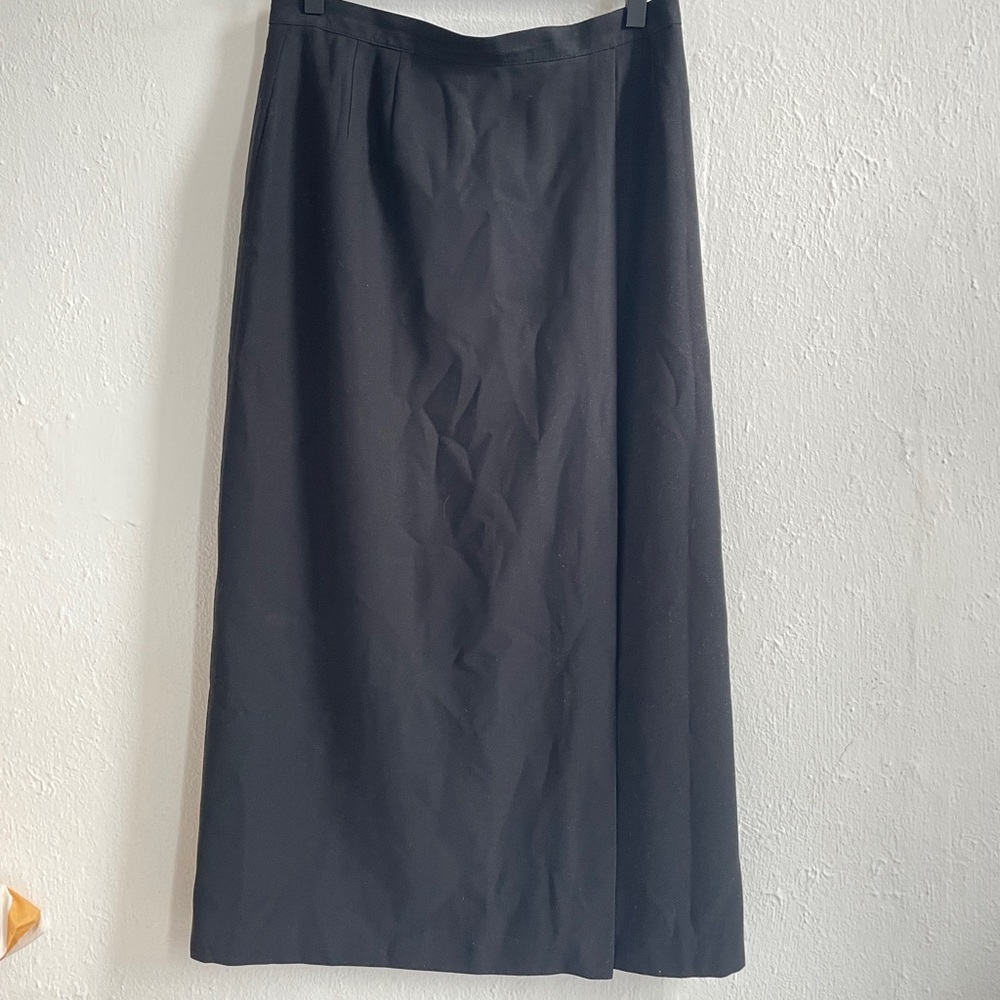 Midi black column skirt